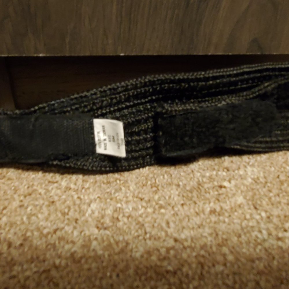 Vintage woven belt olefin black velcro 80s belt - Picture 4 of 4